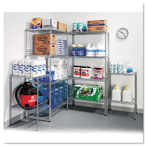 Alera Nsf Certified Industrial Four-shelf Wire Shelving Kit 48w X 24d X 72h Black - Office - Alera®