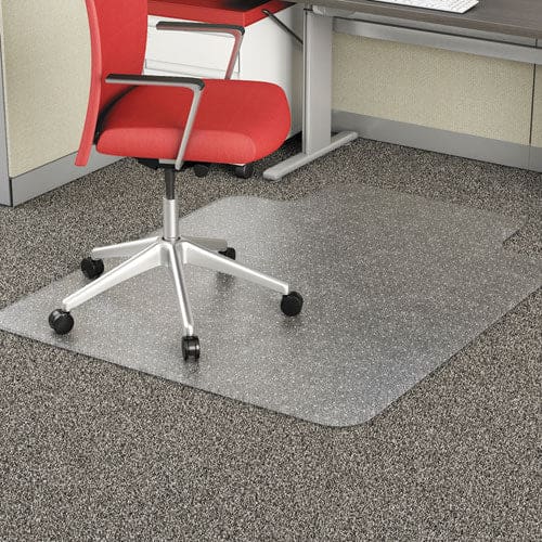 Alera Occasional Use Studded Chair Mat For Flat Pile Carpet 45 X 53 Wide Lipped Clear - Furniture - Alera®
