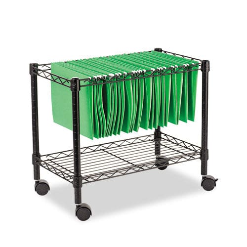 Alera One-tier File Cart For Side-to-side Filing Metal 1 Shelf 1 Bin 24 X 14 X 21 Black - Furniture - Alera®