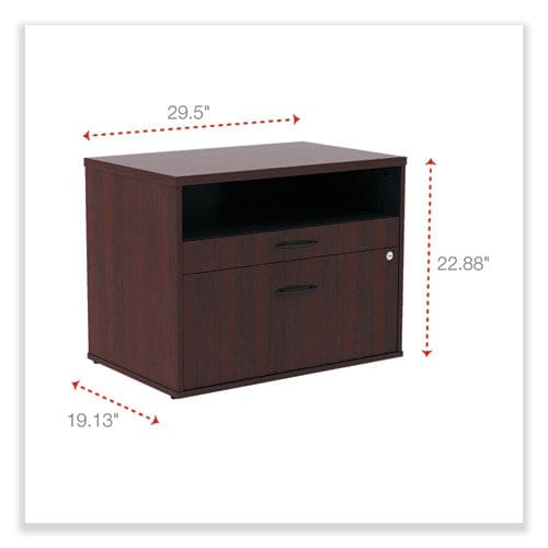 Alera Alera Open Office Desk Series Low File Cabinet Credenza 2-drawer: Pencil/file,legal/letter,1 Shelf,mahogany,29.5x19.13x22.88 -