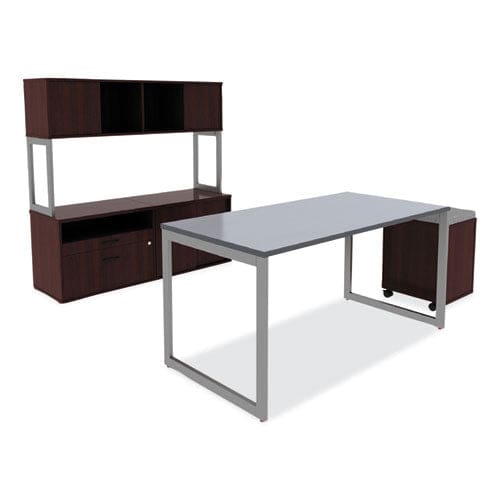 Alera Alera Open Office Desk Series Low File Cabinet Credenza 2-drawer: Pencil/file,legal/letter,1 Shelf,mahogany,29.5x19.13x22.88 -