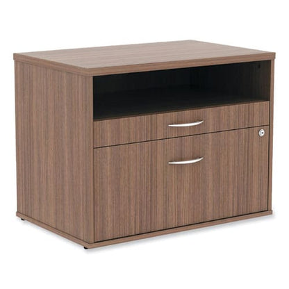Alera Alera Open Office Desk Series Low File Cabinet Credenza 2-drawer: Pencil/file Legal/letter 1 Shelf,walnut,29.5x19.13x22.88 - Furniture