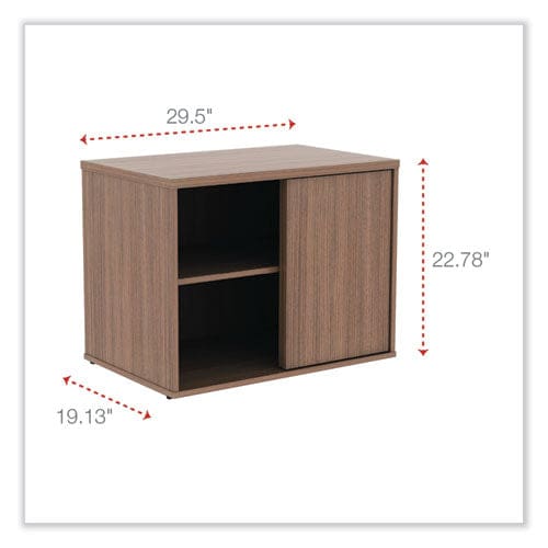 Alera Alera Open Office Low Storage Cabinet Credenza 29.5 X 19.13 X 22.78 Walnut - Furniture - Alera®