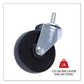 Alera Optional Casters For Wire Shelving Grip Ring Stem 3 Wheel Black 4/set (2 Locking) - Janitorial & Sanitation - Alera®