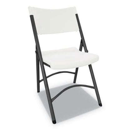 Alera Premium Molded Resin Folding Chair Supports Up To 250 Lb 17.52 Seat Height White Seat White Back Dark Gray Base - Furniture - Alera®