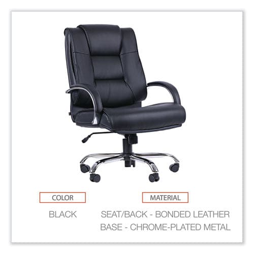 Alera Alera Ravino Big/tall High-back Bonded Leather Chair Headrest Supports 450 Lb 20.07 To 23.74 Seat Black Chrome Base - Furniture -