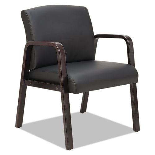 Alera Alera Reception Lounge Wl Series Guest Chair 24.21 X 24.8 X 32.67 Black Seat Black Back Espresso Base - Furniture - Alera®