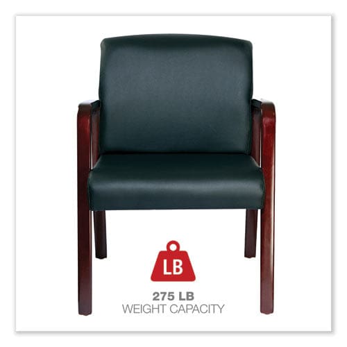 Alera Alera Reception Lounge Wl Series Guest Chair 24.21 X 24.8 X 32.67 Black Seat Black Back Mahogany Base - Furniture - Alera®