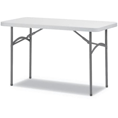 Alera Rectangular Plastic Folding Table 48w X 24d X 29.25h Gray - Furniture - Alera®