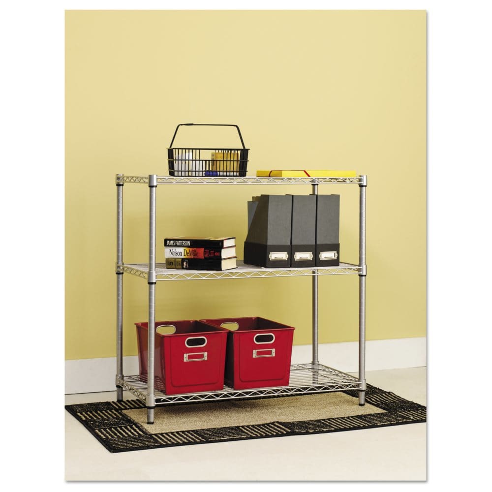 Alera Residential 3-Shelf Wire Shelving - Silver (36W x 14D x 36H) - Garage & Tool Organization - Alera
