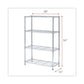 Alera Residential Wire Shelving Four-shelf 36w X 14d X 54h Silver - Office - Alera®