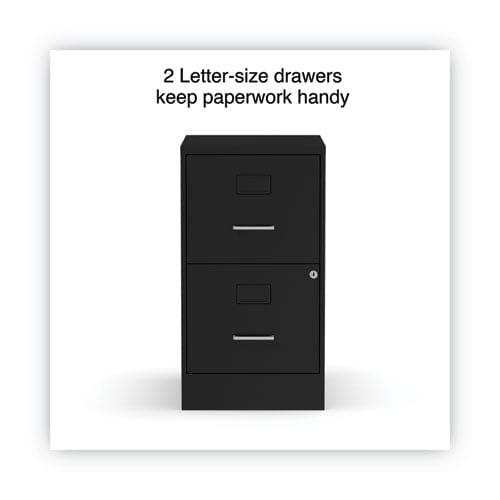 Alera Soho Vertical File Cabinet 2 Drawers: File/file Letter Black 14 X 18 X 24.1 - Furniture - Alera®