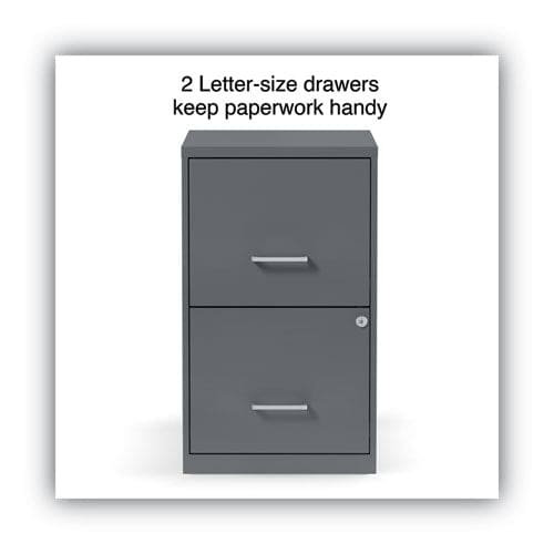 Alera Soho Vertical File Cabinet 2 Drawers: File/file Letter Charcoal 14 X 18 X 24.1 - Furniture - Alera®