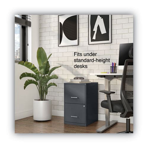 Alera Soho Vertical File Cabinet 2 Drawers: File/file Letter Charcoal 14 X 18 X 24.1 - Furniture - Alera®