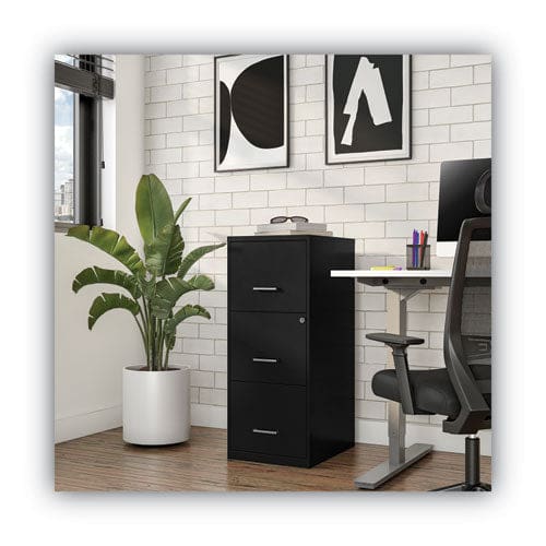 Alera Soho Vertical File Cabinet 3 Drawers: File/file/file Letter Black 14 X 18 X 34.9 - Furniture - Alera®