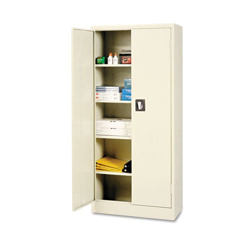 Alera Space Saver Storage Cabinet Four Fixed Shelves 30w X 15d X 66h Black - Furniture - Alera®