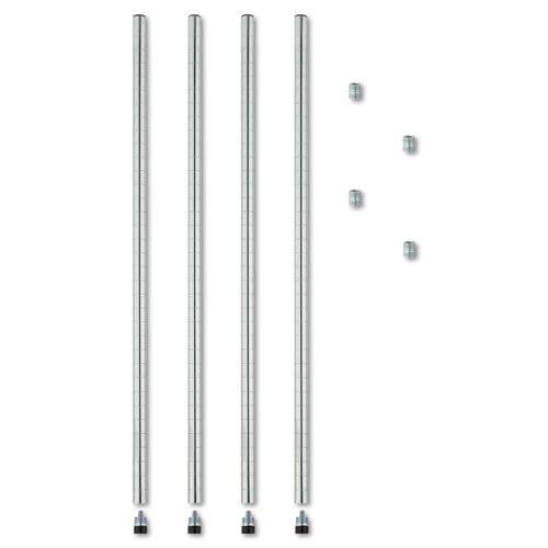 Alera Stackable Posts For Wire Shelving 36 High Silver 4/pack - Furniture - Alera®