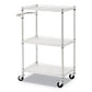Alera Three-shelf Wire Cart With Liners Metal 3 Shelves 450 Lb Capacity 24 X 16 X 39 Silver - Furniture - Alera®