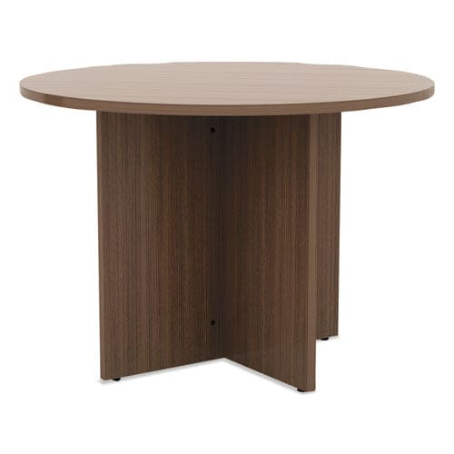 Alera Alera Valencia Round Conference Table With Legs 42 Diameter X 29.5h Modern Walnut - Furniture - Alera®