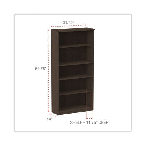 Alera Alera Valencia Series Bookcase Five-shelf 31.75w X 14d X 64.75h Espresso - Furniture - Alera®