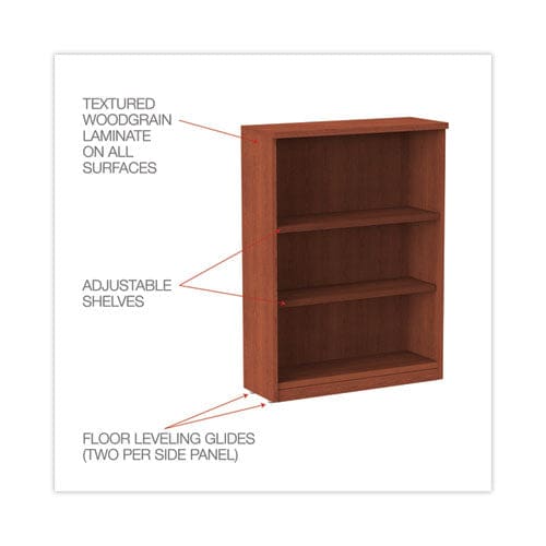 Alera Alera Valencia Series Bookcase Three-shelf 31.75w X 14d X 39.38h Med Cherry - Furniture - Alera®