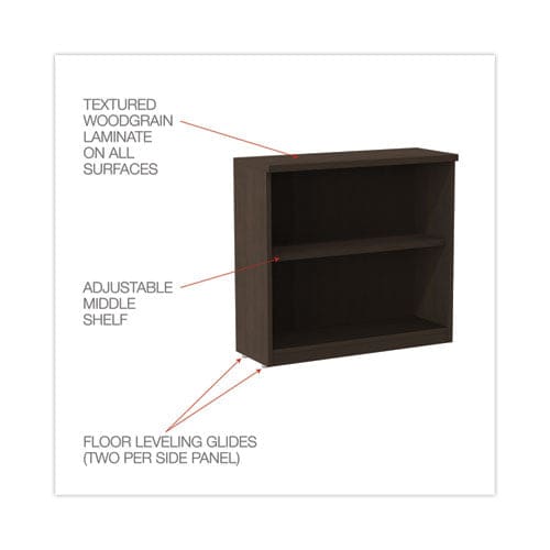 Alera Alera Valencia Series Bookcase Two-shelf 31.75w X 14d X 29.5h Espresso - Furniture - Alera®