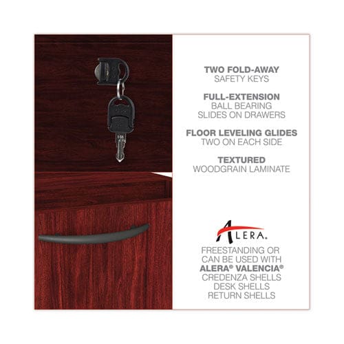Alera Alera Valencia Series Full Pedestal File Left Or Right 2 Legal/letter-size File Drawers Mahogany 15.63 X 20.5 X 28.5 - Furniture -