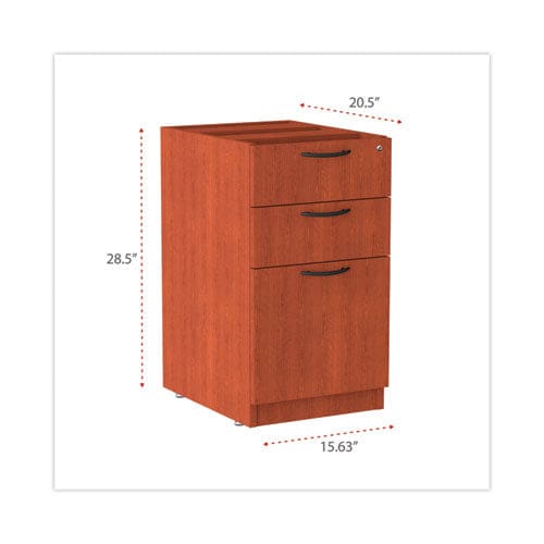 Alera Alera Valencia Series Full Pedestal File Left/right 3-drawers: Box/box/file Legal/letter Cherry 15.63 X 20.5 X 28.5 - Furniture -
