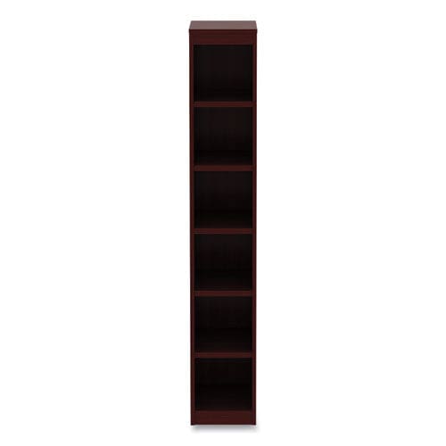 Alera Alera Valencia Series Narrow Profile Bookcase Six-shelf 11.81w X 11.81d X 71.73h Mahogany - Furniture - Alera®
