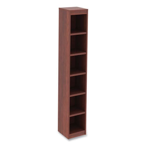 Alera Alera Valencia Series Narrow Profile Bookcase Six-shelf 11.81w X 11.81d X 71.73h Medium Cherry - Furniture - Alera®
