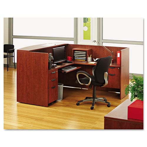 Alera Alera Valencia Series Reception Desk With Transaction Counter 71 X 35.5 X 29.5 To 42.5 Medium Cherry - Furniture - Alera®