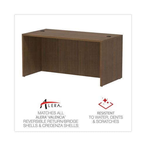 Alera Alera Valencia Series Straight Front Desk Shell 59.13 X 29.5 X 29.63 Modern Walnut - Furniture - Alera®