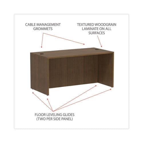Alera Alera Valencia Series Straight Front Desk Shell 65 X 29.5 X 29.63 Modern Walnut - Furniture - Alera®