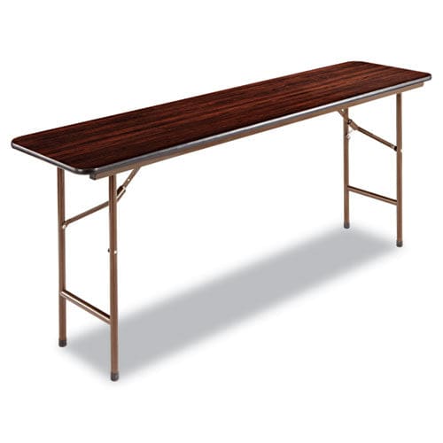 Alera Wood Folding Table Rectangular 71.88w X 17.75d X 29.13h Mahogany - Furniture - Alera®