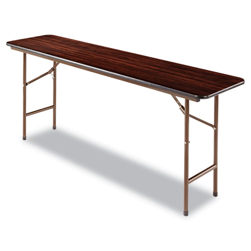 Alera Wood Rectangular Folding Table 72W x 18D x 29H Mahogany - Folding & Stackable Furniture - Alera