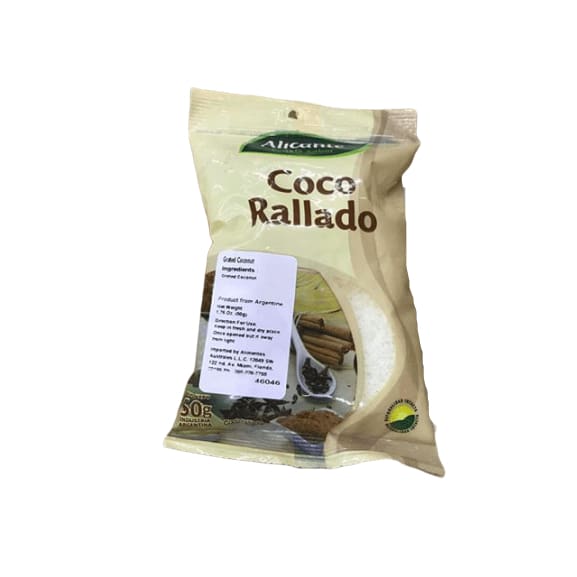 Alicante Coco Rallado - Grated Coconut, 1.76 oz - ShelHealth.Com