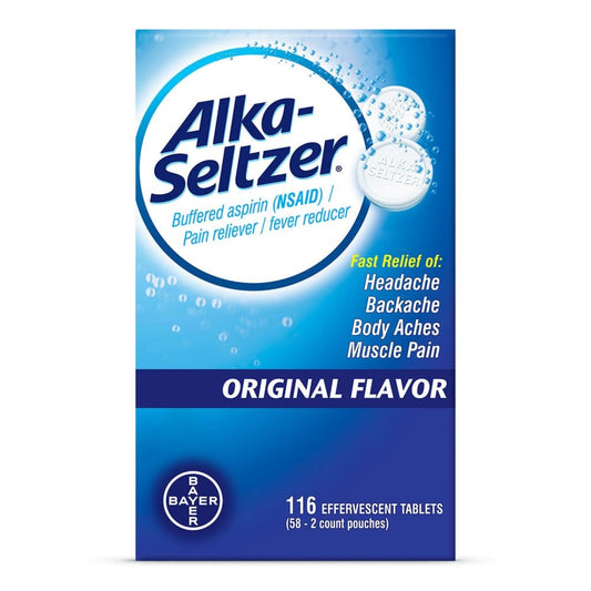 Alka-Seltzer Original Effervescent Pain Relief Tablets (116 ct.) - Digestion & Nausea - Alka-Seltzer