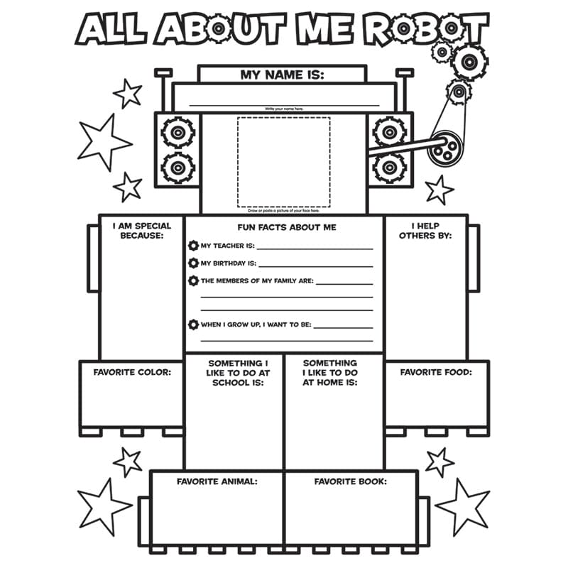 All About Me Robot Graphic Organizer Posters (Pack of 2) - Graphic Organizers - Scholastic Teaching Resources