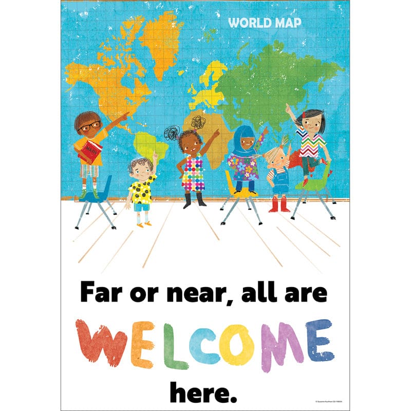 All Are Welcome Far Or Near Poster (Pack of 12) - Motivational - Carson Dellosa Education