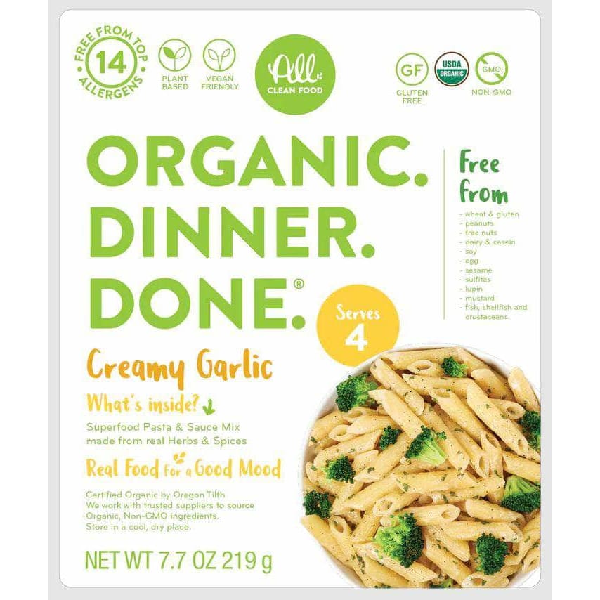 ALL CLEAN FOOD Grocery > Meal Ingredients > Noodles & Pasta ALL CLEAN FOOD: Creamy Garlic Pasta, 7.7 oz