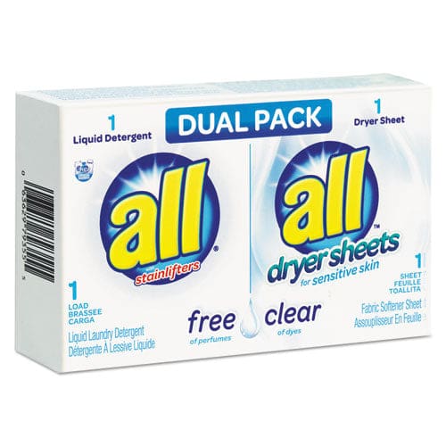 All Free Clear He Liquid Laundry Detergent/dryer Sheet Dual Vend Pack 100/ctn - Janitorial & Sanitation - All®