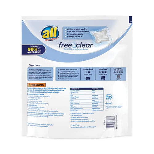 All Mighty Pacs Free And Clear Super Concentrated Laundry Detergent 39/pack 6 Packs/carton - Janitorial & Sanitation - All®