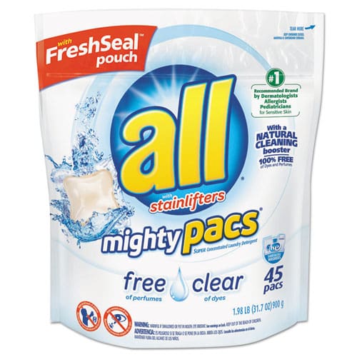 All Mighty Pacs Free And Clear Super Concentrated Laundry Detergent 39/pack - Janitorial & Sanitation - All®