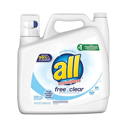 All Ultra Free Clear Liquid Detergent Unscented 141 Oz Bottle 4/carton - Janitorial & Sanitation - All®