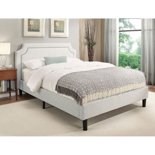 Allegro Upholstered Queen Platform Bed Frame Cream - Bedroom Furniture - Allegro