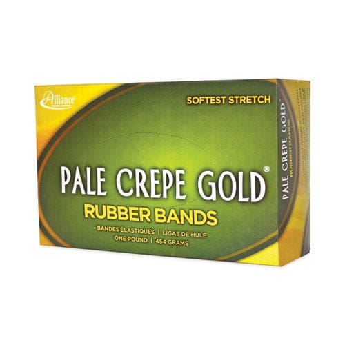 Alliance Pale Crepe Gold Rubber Bands Size 19 0.04 Gauge Golden Crepe 1 Lb Box 1,890/box - Office - Alliance®