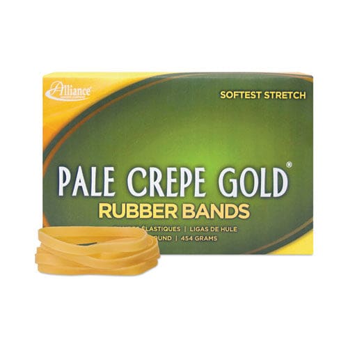 Alliance Pale Crepe Gold Rubber Bands Size 64 0.04 Gauge Golden Crepe 1 Lb Box 490/box - Office - Alliance®