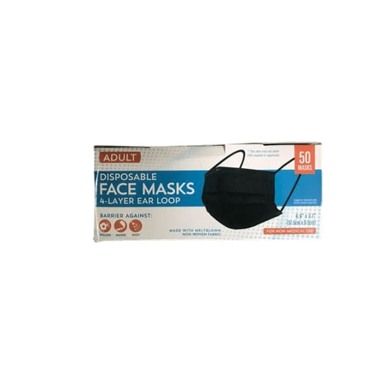Allites Industries Disposable Face Masks, 4-Layer Ear Loop, 50 Masks - ShelHealth.Com