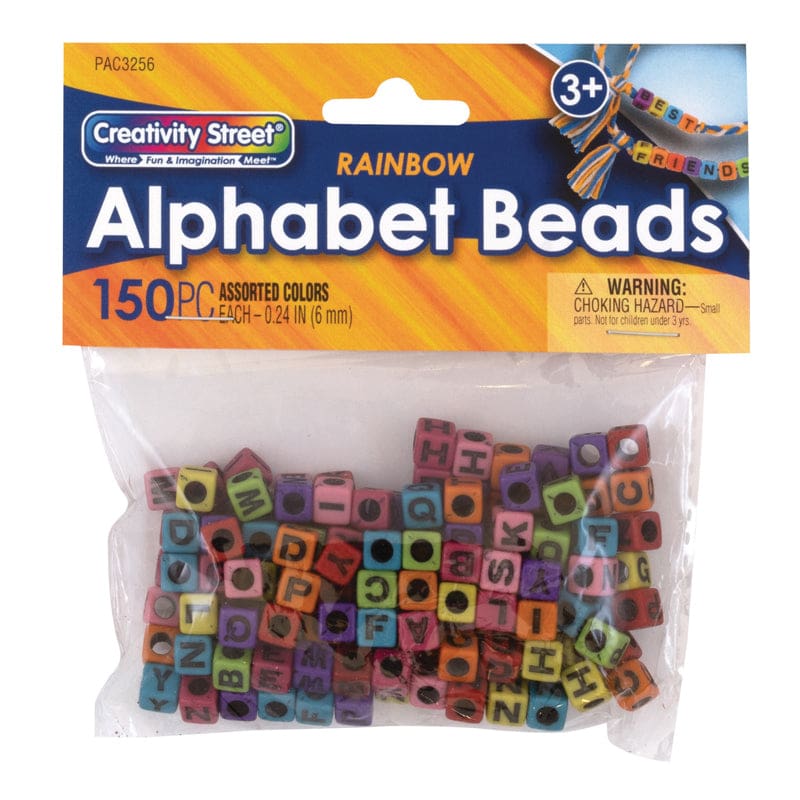 Alphabet Beads Assorted Rainbow Creativity Street (Pack of 10) - Beads - Dixon Ticonderoga Co - Pacon