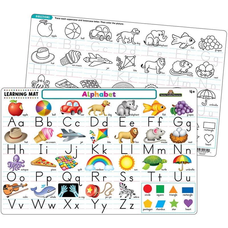 Alphabet Learning Mat (Pack of 12) - Mats - Teacher Created Resources